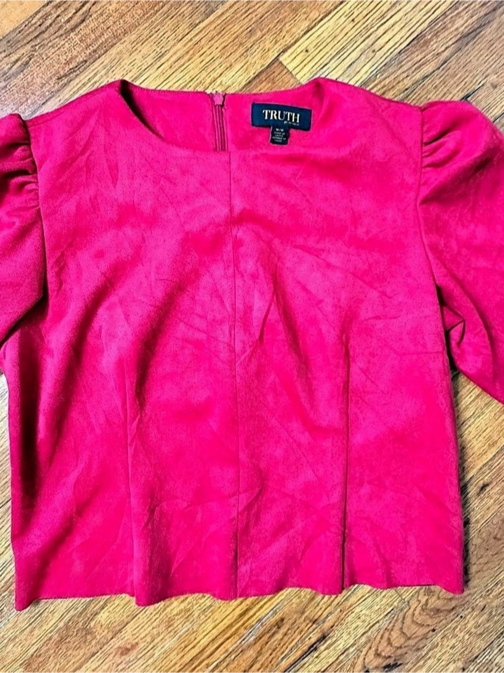 TRUTH by Republic Women's Red  Puff Sleeve Blouse Size Medium
